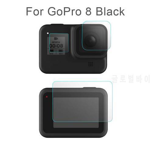 Tempered Glass Protector Film for GoPro 8 Black Lens+LCD Screen Protector Film for Go Pro Hero 8 Black Action Camera Accessory