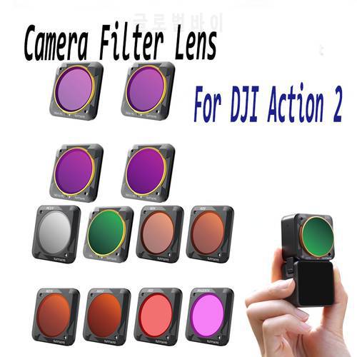 ND NDPL Set For DJI Osmo Action2 CPL Filter MCUV Diving Filters Red Purple Pink Lens For DJI Action 2 Drone Accessories