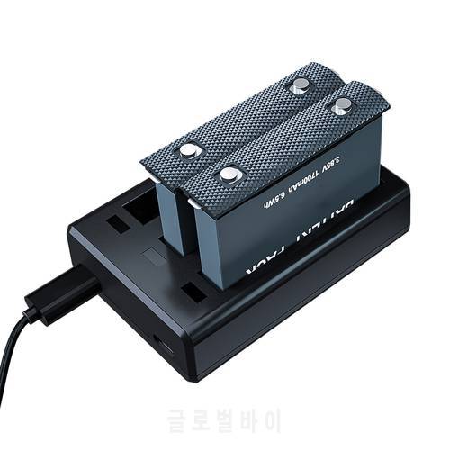 High Capacity 1700mAh Polymer Battery 3.85V 6.5Wh 3-slot Battery Charger Dock Station with LED Light for insta 360 One X2 1XCE