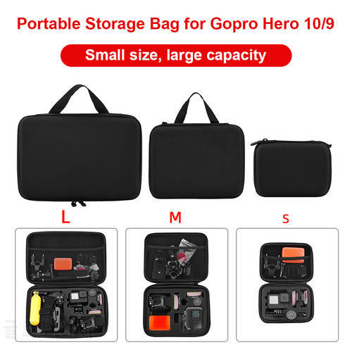 Nylon Splash Proof Hard Shell Carrying Case for GoPro Hero 10 Travel Portable Storage Bag Hero 9 Action Camera Accessories