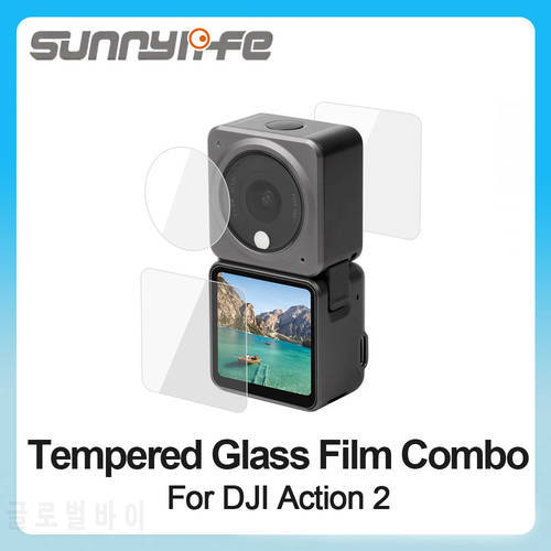 Sunnylife DJI Action 2 Tempered Film Accessories Camera Lens Display Protective HD Explosion-proof In Stock