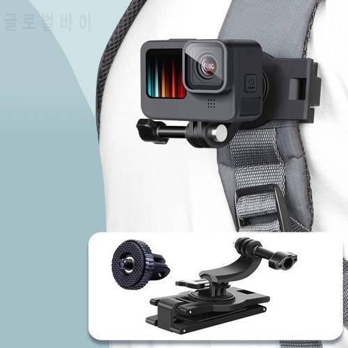 360 Dedree Rotating Backpack Mount Compatible With For GoPro Hero 9/8/7 For Insta360 And Other Action Cameras