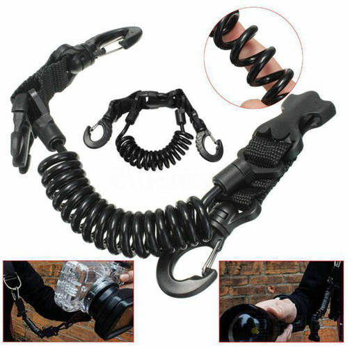 Scuba Diving Anti-lost Spiral Spring Coil Safety Rope Diving Camera Missed Quick Release Spiral Lanyard Clip Buckle