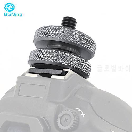 BGNing 3/8 1/4 Tripod Screw to Flash Hot Shoe Mount Adapter Double-layer for Lighting LED DSLR SLR Hotshoe Studio Accessories