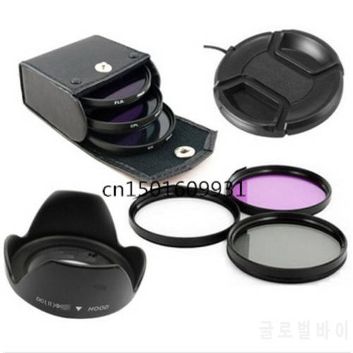 77mm UV+CPL+FLD Lens Filter+77mm Lens Cap Cover +77mm Flower len hood +Filter Case bag for 77mm Lens Filter