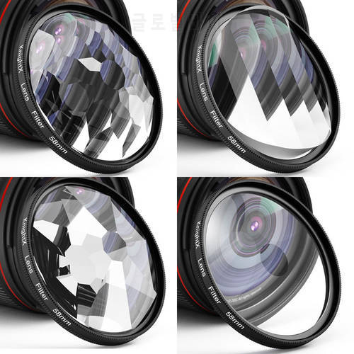 KnightX 52/55/58/62/67/77mm Camera Filter Kaleidoscope Special Effects Photography Accessories DSLR Lens Prism for Canon Nikon