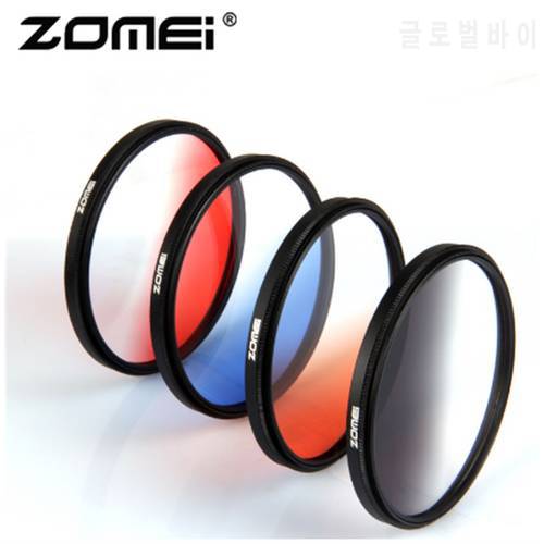 Camera Filter Zomei Slim Graduated Filter Kit Grey Blue Orange Red Lens 49mm 52mm 58mm 67mm 72mm 78mm 82mm For Canon Nikon DSLR