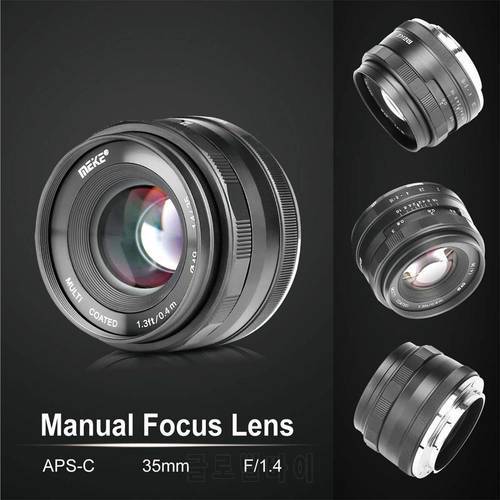 MEIKE MK-35mm F/1.4 Manual Focus Large Aperture Lens APS-C for Sony Nikon Canon FUJI Olympus Panasonic M4/3 Mirrorless Camera