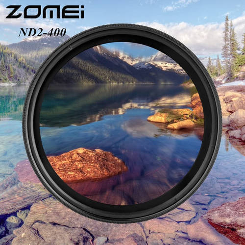 ZOMEI Glass Slim ND2-400 Neutral Density Fader ND filter Adjustable 40.5/49/52/55/58/62/67/72/77/82mm For Canon NIkon Sony Lens