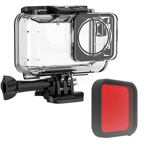 Waterproof Case Filter For DJI Osmo Action Waterproof SHell Action Camera Accessories Protect Housing/Box/Diving Red UV Cap