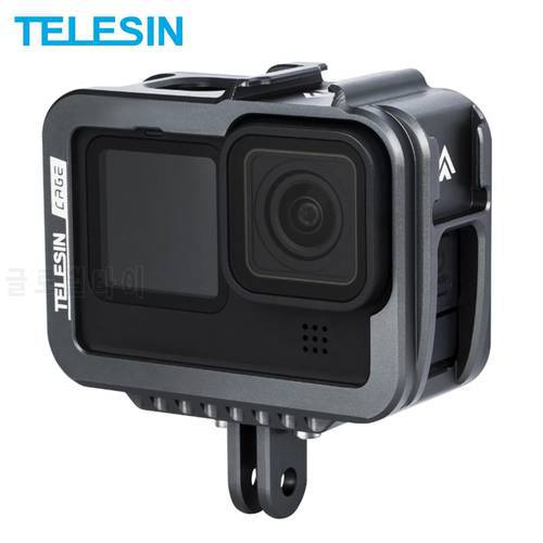 Metal Cage Double Clod Shoe With Charging Port Aluminium Alloy Frame Case For GoPro Hero 11 10 9 Black Accessories