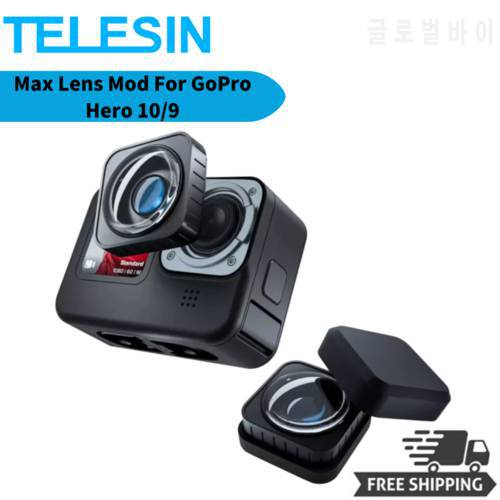 TELESIN Ultra-wide Angle 155 Degree Max Lens Mod With 2 Protect Covers for GoPro Hero 9 10 Black Accessories