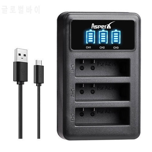 AsperX 1 Pack AZ16-1 LED 3 Port USB Charger for Xiaomi YI 2 4K Action Camera Battery Bateria Accessories