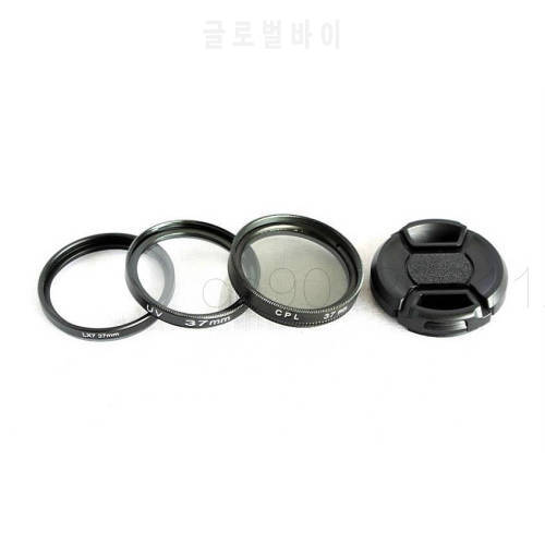4 IN 1 37mm Filter Lens Adapter Ring DMW-FA1 + UV + CPL + Cap for Panasonic lx-7 for Lumix LX7 digital camera