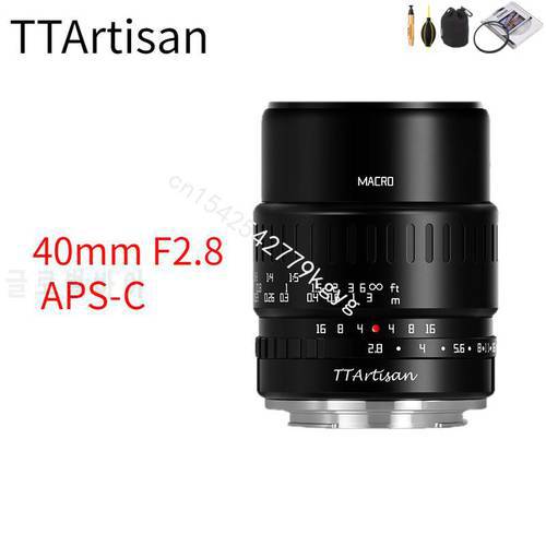 TTArtisan Lente 40mm F2.8 APS-C Macro Lens Manual Focus for SONY E FUJI X Canon M Panasonic Olympus M43 Nikon Z Camera lens