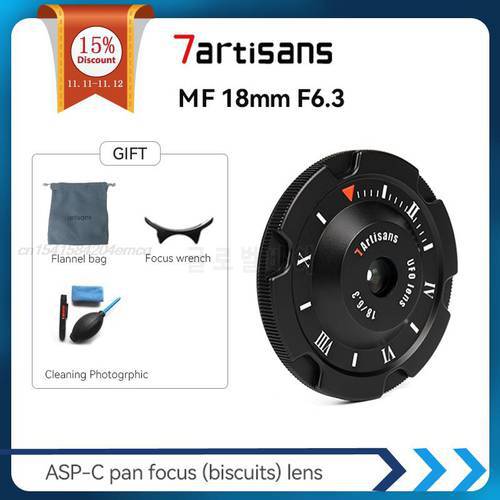 7artisans 18mm F6.3 MF Human Prime Lens for Sony E a6300 a6600 Canon EOS-M M50 M6 Fuji FX X-T4 M4/3 Mount Camera Free Shipping