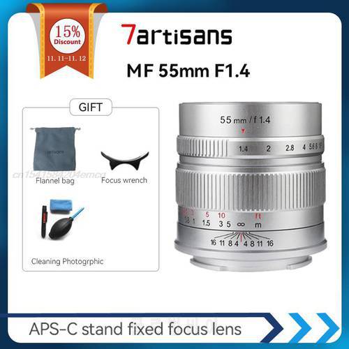 7artisans 55mm F1.4 Large Aperture Camera Lens Portrait MF Prime Lenses for Sony E a6600 a6100 M4/3 mount GX9 G9 Free Shipping