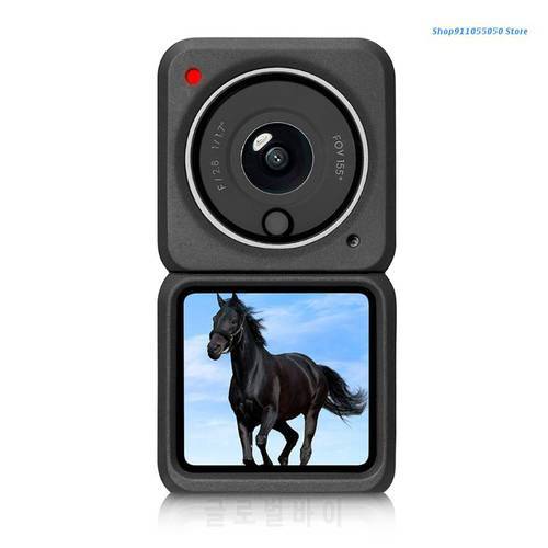C5AB For Action 2 Camera Silicone Cover Lens Screen Protective Case Scratchproof Split-type Cover Dual-Screen/ Power Version