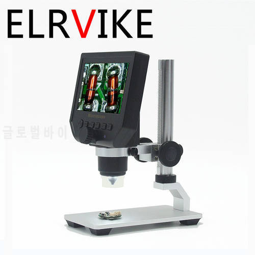 ELRVIKE 2022 Enance Microscope 4.3-Inch Screen Digital Microscope Electron Microscope Metal Support