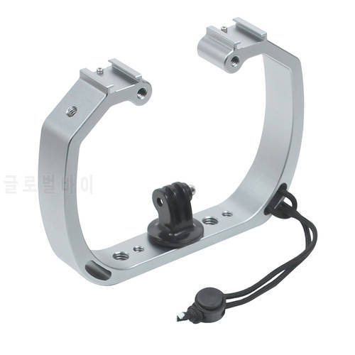 BGNing Dual Handheld Camera Holder Tray Stabilizer Cold Shoe for Mic Flash Light For GoPro 11 10 9 8 Action Camera Underwater