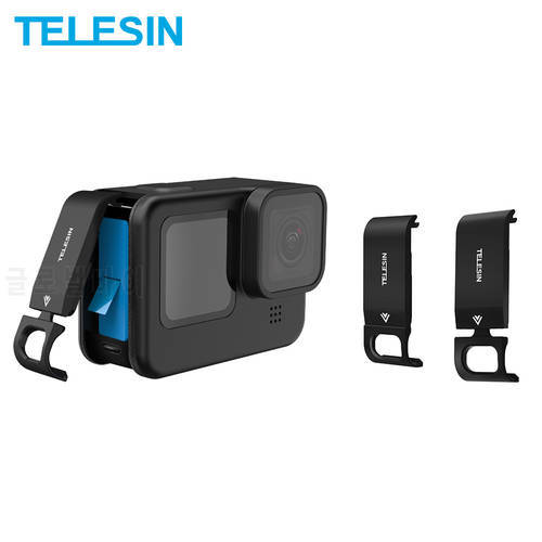 TELESIN For GoPro 9 10 Battery Side Cover Lid Aluminium Alloy Easy Removable Type-C Charging Cover Port For GoPro Hero 9 10