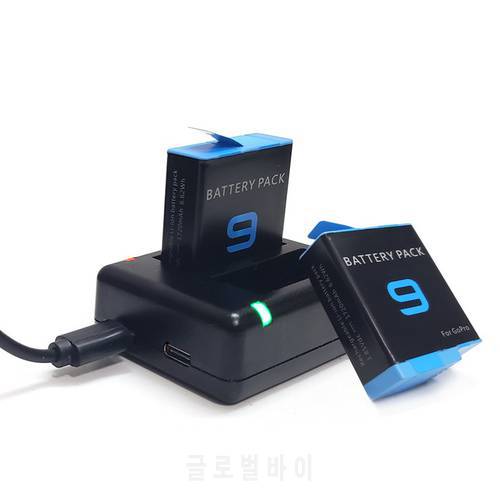 Clownfish Charger for Gopro Hero 10/9 Fully Decoded Battery USB Dual Charger Battery AHDBT Battery Charger Camera Accessories