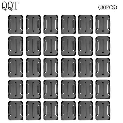 QQT for Gopro Accessories 30 pcs Curved Surface Mount For Go pro Hero 9 8 7 6 5 4 3 + for Xiaomi for Yi for SJ4000 for eken h9r