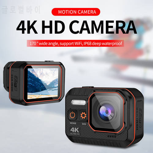 Waterproof Action Camera 20MP 170 Degrees Wide-Angle 4k Sports Camera Ultra HD Wifi Diving Outdoor Camera With 2 Rechargeable