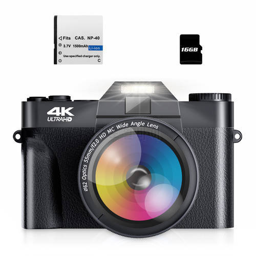 Digital Camera Vlogging Camera for YouTube 16X Digital Zoom 48MP Photography Portable Handheld Camera 4k Camera Professional