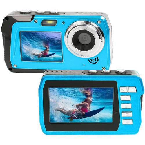 2.7K Underwater Cameras 48MP Waterproof Camcorder Camera Dual Screen TFT Displays Video Recorder Digital Camera with FlashLight