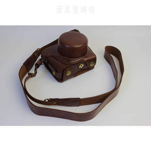 for Nikon 1 J5, 1J5 10-30mm lens High Quality With Strap Open Battery New Luxury PU Leather Camera case Video Bag