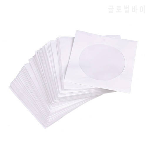 95Pcs Mini Protective White Paper CD DVD Disc Storage Bag Envelopes Flap Dustproof Anti Scratch CD DVD Protect Bag 8.5cm x 8.5cm