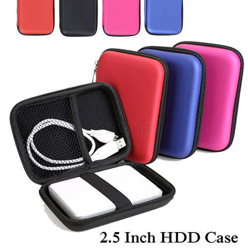 2.5 Inch HDD Case External USB Hard Drive Disk USB Cables Mobile Power Cover Zipper Pouch Earphone Bag for PC Laptop Hard Disk