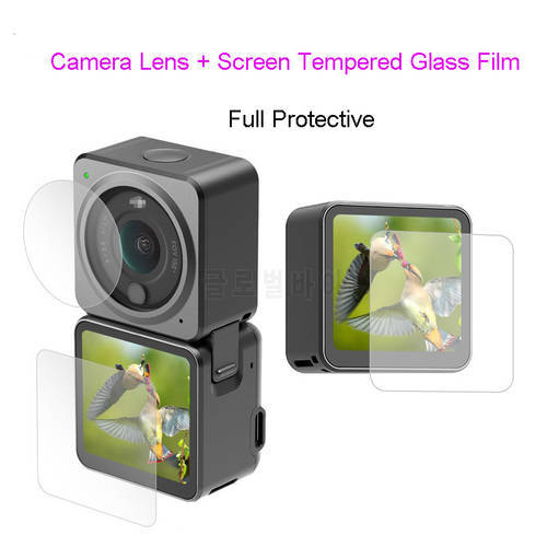 Tempered Glass Screen + Lens Protector Cover Case for DJI OSMO Action 2 Protective Film Shell Sports Camera Video Accessories