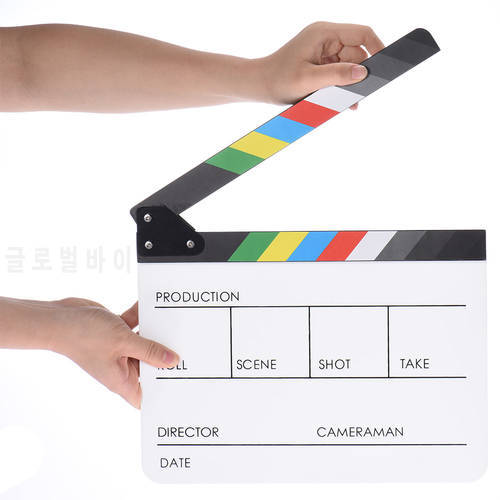Andoer camera accessories Acrylic Clapboard Clap-stick Clapper Board Slate for Film Movie Cut Action Scene
