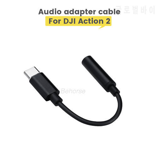 Microphone Adapter Mic Audio Adapter Line Cable for DJI Osmo Action 2 Camera Cold Shoe Extension Accessories