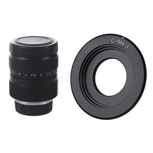 Television TV Lens/CCTV Lens For C Mount Camera 25Mm F1.4 In Black With Black C Mount Lens For Micro-4/3 Adapter E-P1 E-P2 E-P3
