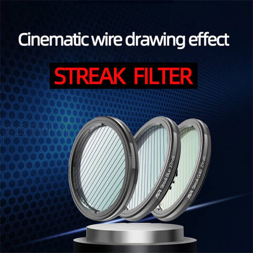 Yellow Blue Streak Lens Filter Special Effects Anamorphic Optical Glass 37/40.5/43/52/62/77/82/95mm Flare Camera Filter for DSLR
