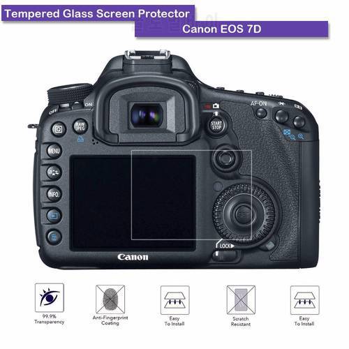 9H Tempered Glass LCD Screen Protector Shield Real Glass Film for Canon EOS 7D Camera Accessories