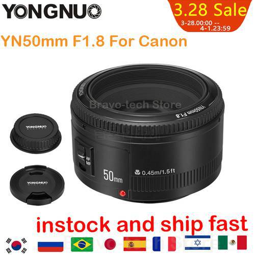 YONGNUO lens YN50mm F1.8 F1.8II EF 50mm f/1.8 Auto Focus YN50 Aperture AF Camera For Canon EOS 60D 70D 5D2 5D3 600D DSLR Camera