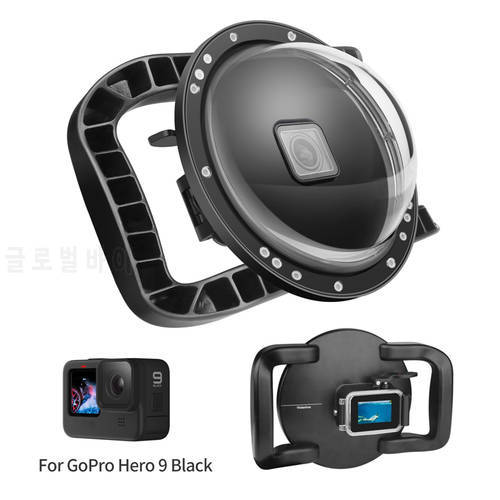 6&39&39 Dome Port Waterproof Housing Case for GoPro 10 9 Black Lens Cover Diving Case with Handle Trigger for Go Pro Hero 10 9