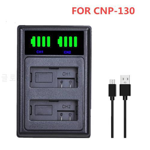 NP-130 NP130 CNP-130 CNP130 LED Dual Battery Charger for Casio Exilim EX-H30 ZR100 ZR200 ZR300 ZR400 ZR410 ZR700 ZR1000 ZR1200