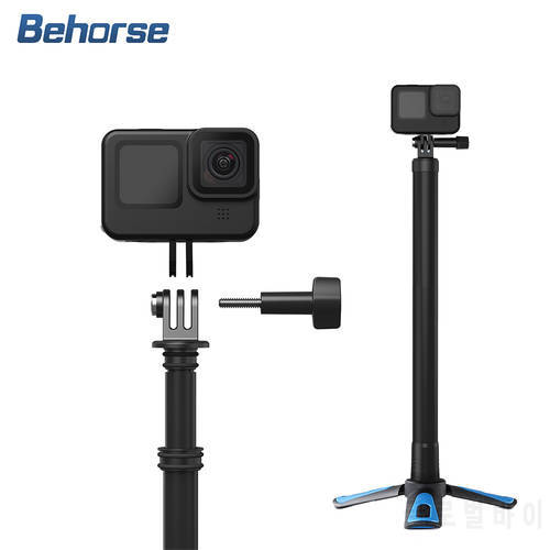 For Gopro Sports Camera Accessories 3m Carbon Fiber Selfie Stick Adjustable Length 1/4 Screw Hole Extension Pole Handle Tripod