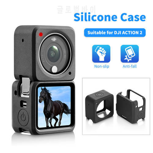 Dustproof Protective Silicone Case for DJI Action 2 Sport Camera Anti-Fall Cover Anti-Scratch Protector Shell Accessory