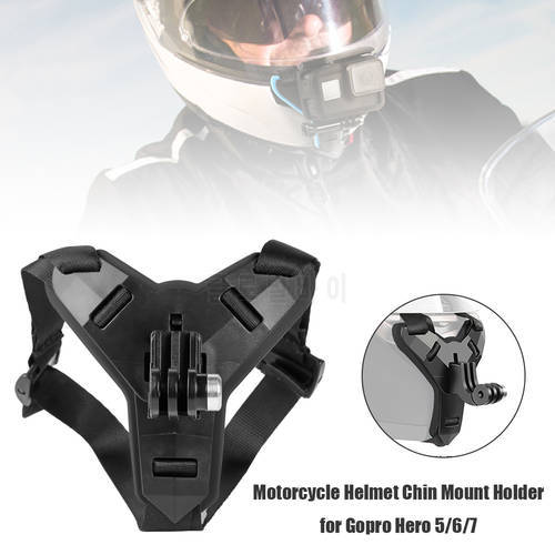 Front Chin Bracket Holder Tripod Mount Motorcycle Helmet Chin Strap Mount for GoPro Hero 8 7 5 Xiaomi Yi OSMO Action
