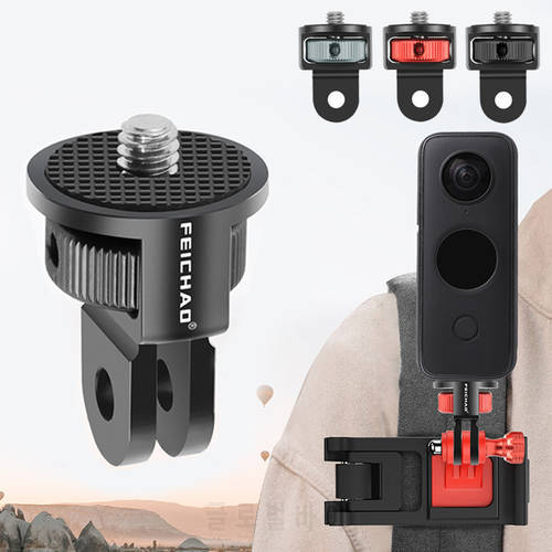 Aluminum Alloy 1/4 inch Screw Tripod Adapter 360Rotating Mount Holder For Gopro 10 9 Insta360 One X2 Action 2 Camera Accessories