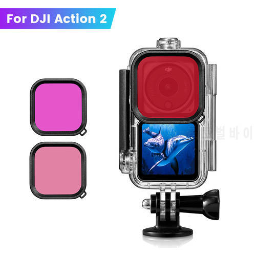 for DJI Action 2 Waterproof Housing Shell Underwater Protective Case with Filter for DJI Osmo Action 2 Sports Camera Accessories