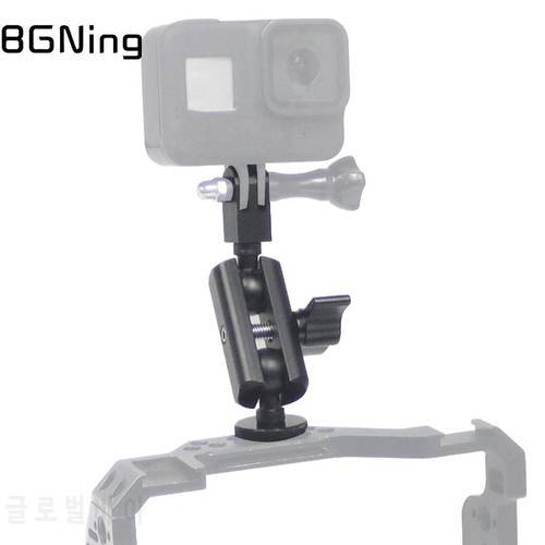 BGNing Aluminum Alloy 17mm Ball Head Adapter Clip for Gopro 10 Action Camera Car Auto Mounting Bracket to Metal Recorder Sucker