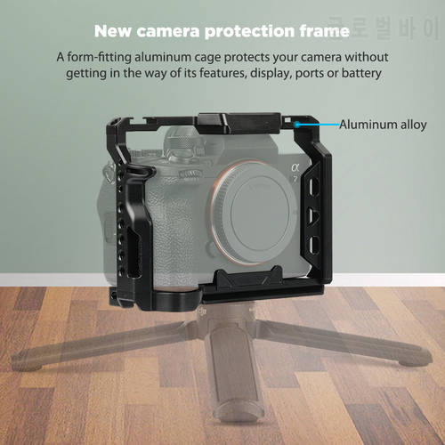 Camera Cage Frame Case Protector for A7M4 /A7 IV Baseplate with Acra-Type Camera Accessories Aluminum Alloy for Sony A7M4/A7IV