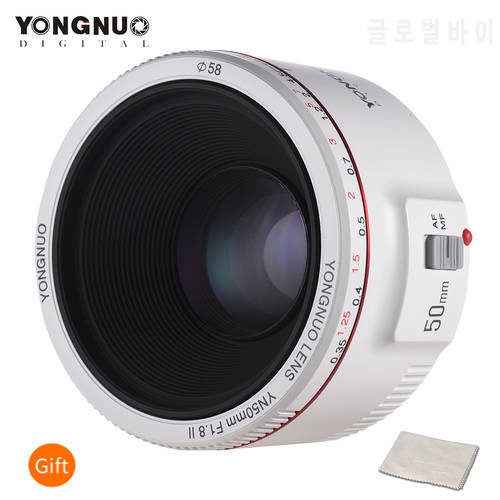 YONGNUO YN50mm F1.8 II Standard Prime Lens Large Aperture Auto Focus 0.35 Closest Focal Length for Canon EOS 5DII 5DIII 5DS 5DSR